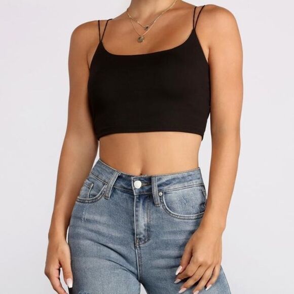 ✨ Gaze DOUBLE STRAP BASIC CROP TOP✨ - Picture 1 of 7